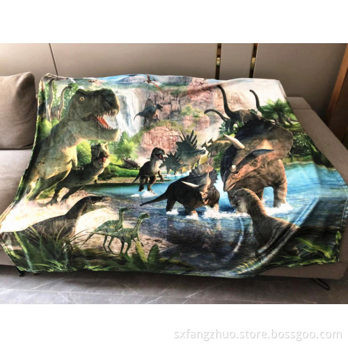super soft warm Velvet Plush Throw Kids Boys children cute dinosaur blanket